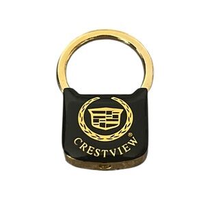 Crestview Cadillac Black Gold Tone Collectible Keychain Key Holder Michigan
